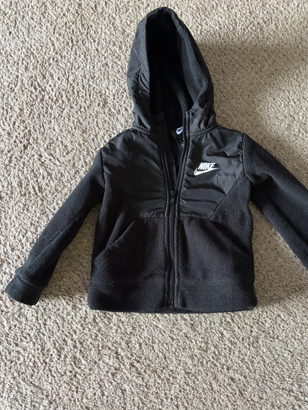 Nike Black Kids Hooded Fleece Jacket